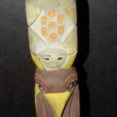 Alaskan Carved Cedar Polychrome Totem Pole