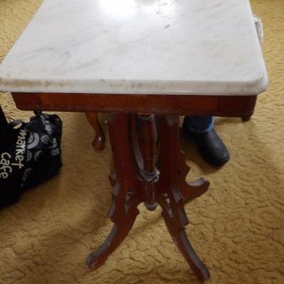 Victorian Rectangular Marble Top Occasional Stand