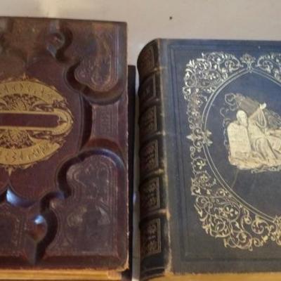 Two Leather Bound Bibles - 1851 And 1880.  