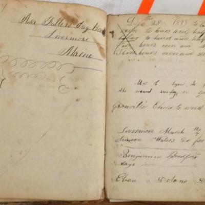 1838 Asa Fullers, Livermore, Maine Day Book