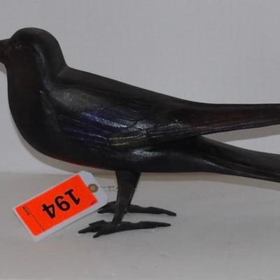 Vintage Hand Carved Raven Decoy