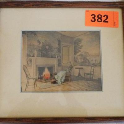 Early Wallace Nutting Colonial Print Signed - At The Fender