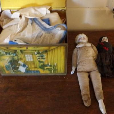 Two As found Dolls With Clothes