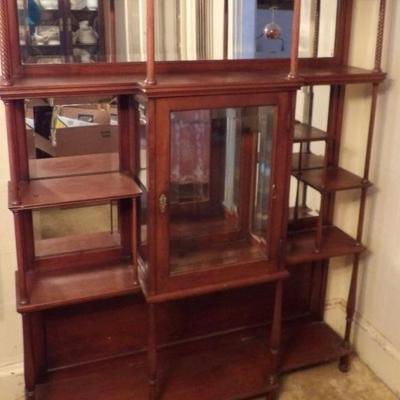 Monumental Mahogany Victorian Etegere/China Cabinet
