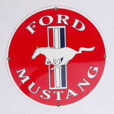 Vintage Mustang Enamel Sign