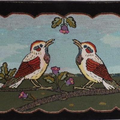 Spring Robins Hand Hooked Rug