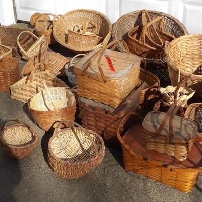 Large Selection of Baskets - All Types Antique and Semi Antiques