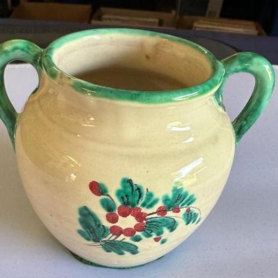 BUY IT NOW! $4 Vintage Italian Pottery, Vanro, R189, Fat 4" tall pot hand painted floral
