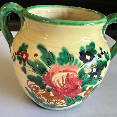 BUY IT NOW! $4 Vintage Italian Pottery, Vanro, R189, Fat 4" tall pot hand painted floral