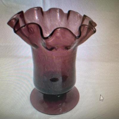 Buy It Now $25 Studio art glass vase in Amethyst 7