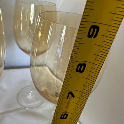 BUY IT NOW! $25 SET OF 23 Irridescent Canary Crystal Glasses includes 7 large wine, 5 small wine, 5 Champagne, 6 Cordials few more pictures