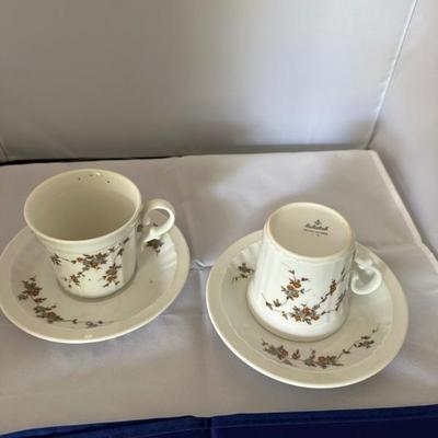 BUY IT NOW! $6 for pair ESCHENBACH BAVARIA GERMANY SET OF 2 COFFEE CUPS AND SAUCERS FLORAL