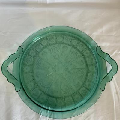 Buy It Now $18 Vintage Jeannette Doric & Pansy Ultramarine Tray Sandwich Handled / Cake Plate 10"