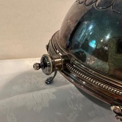 BUY IT NOW!  $170 OBO Early 20th Century English Edwardian Elkington & Company Silver Plate Domed Revolving Lid Serving Dish