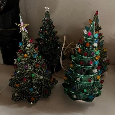 Vintage ceramic Christmas trees 