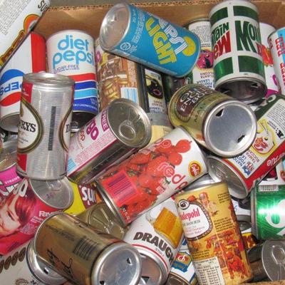Soda pop and beer cans 