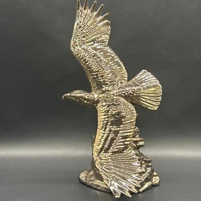Ceramic Eagle Sculpture w/ 17in Wing Span