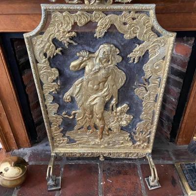 Hercules gilded firescreen exquisite and rare