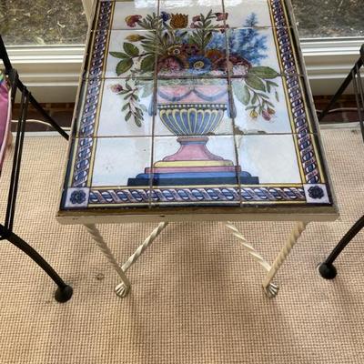 12 Tile and iron table