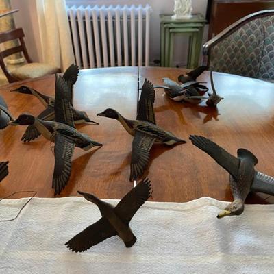 Collection of approximately 15 geese in flight signed Lacey dated 48