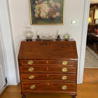 Antique Fall Front Desk with Patriotic Handles