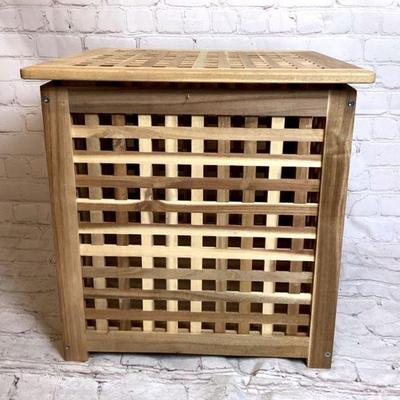 LISU900 IKEA Wooden Side Table With Storage	50x50cm, IKEA HOL side table, made of acacia wood, lid is removable for storage.
