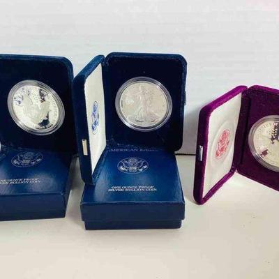 SHBR203 Two West Point Mint Silver American Eagle One Dollar Coins & More	2- 2001 Silver American Eagle one dollar coins, West Point...