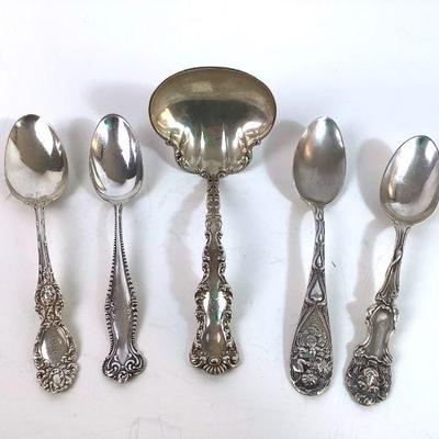 LISU202 Sterling Antique Spoons	Ladle spoon both by Watson & Newell. 5 spoons total.
