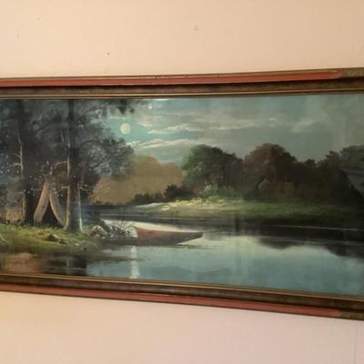 Adirondack pastel original frame c. 1920