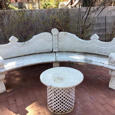 Concrete settee, vintage