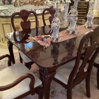 Table and six chairs