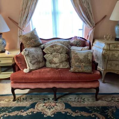 Vibrant blue Aubusson rug