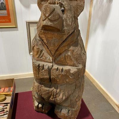 Wooden Bear Sculpture