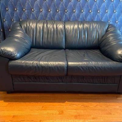 Leather loveseat, matching sofa also available