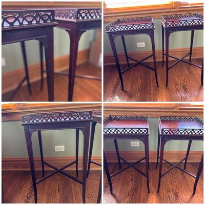Pair of 20th Century chippendale Matching Side Tables