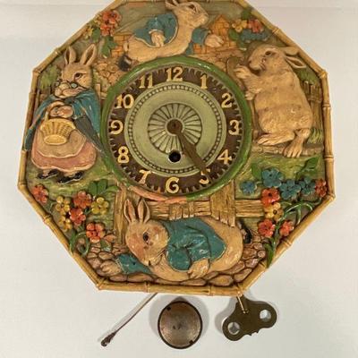 Antique Lux Peter rabbit Clock