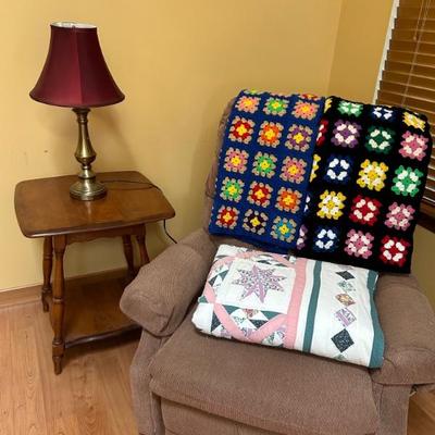 BLANKETS & END TABLE ARE SOLD 