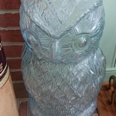 Vintage Bloomingdale glass Wise Old Owl jar