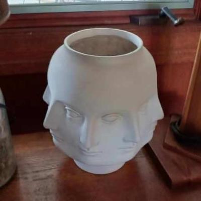 Fornasetti style “Perpetual Faces” vase or planter