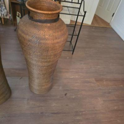 Tall basket weave vessels