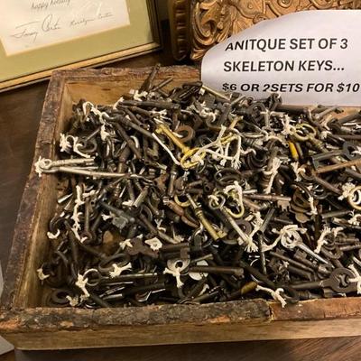 Antique skeleton keys. set of 3 for $6 or two sets for $10