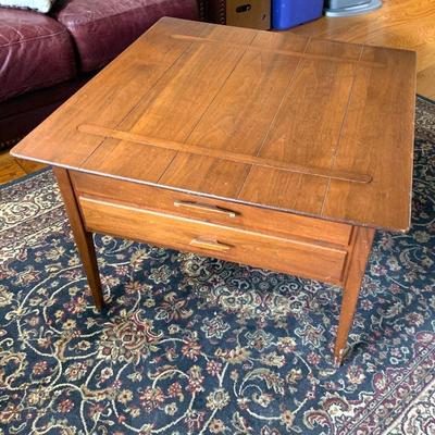 MCM Conant-Ball 2 dr. table. Bottom drawer pull is damaged 