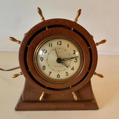 Seth Thomas shipâ€™s wheel clock, working cond.