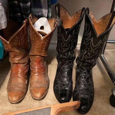 Mens leather boots, Tony Lama and Justin 8.5 D