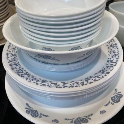 Corelle Blue white pattern with Blue Hearts