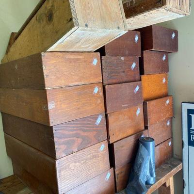 Wooden boxes and toolboxes