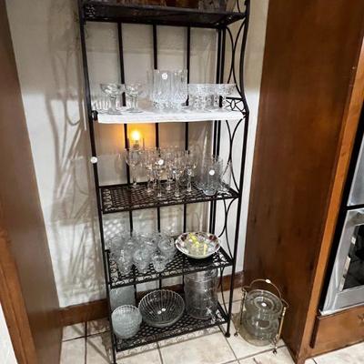 Bakers Rack with more Glassware