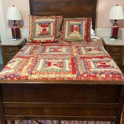 red antique quilt 