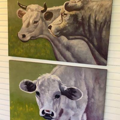 canvas cattle wall print
