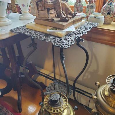 Victorian metal/marble plant stand